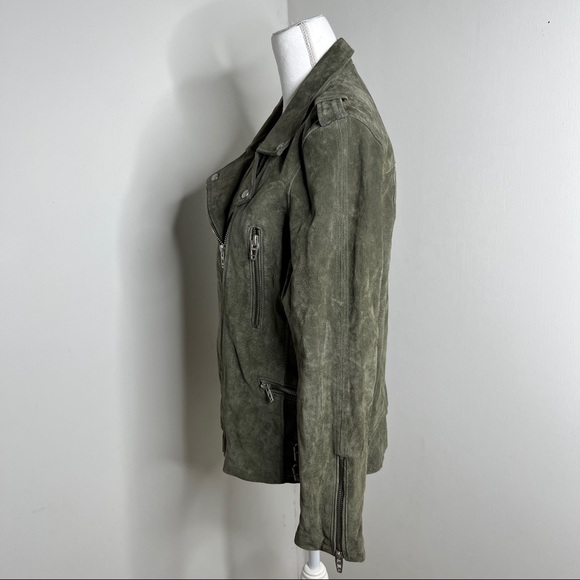 BLANK NYC Green Suede Leather Moto Jacket Size M - Picture 7 of 15